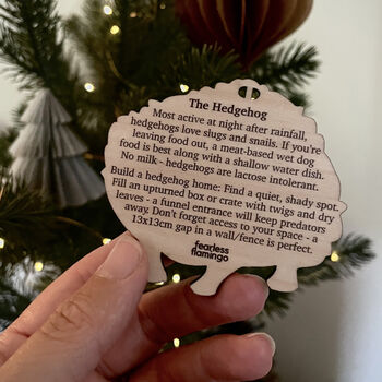Woodland Hedgehog Wooden Decoration Keepsake, 2 of 4