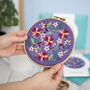 Winter Flowers, Poinsettia, Christmas Embroidery Kit, thumbnail 1 of 8