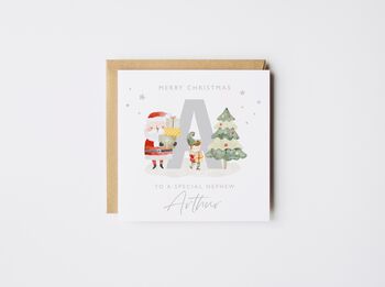 Personalised Nephew Initial Christmas Card *Fully Personalised, 2 of 4