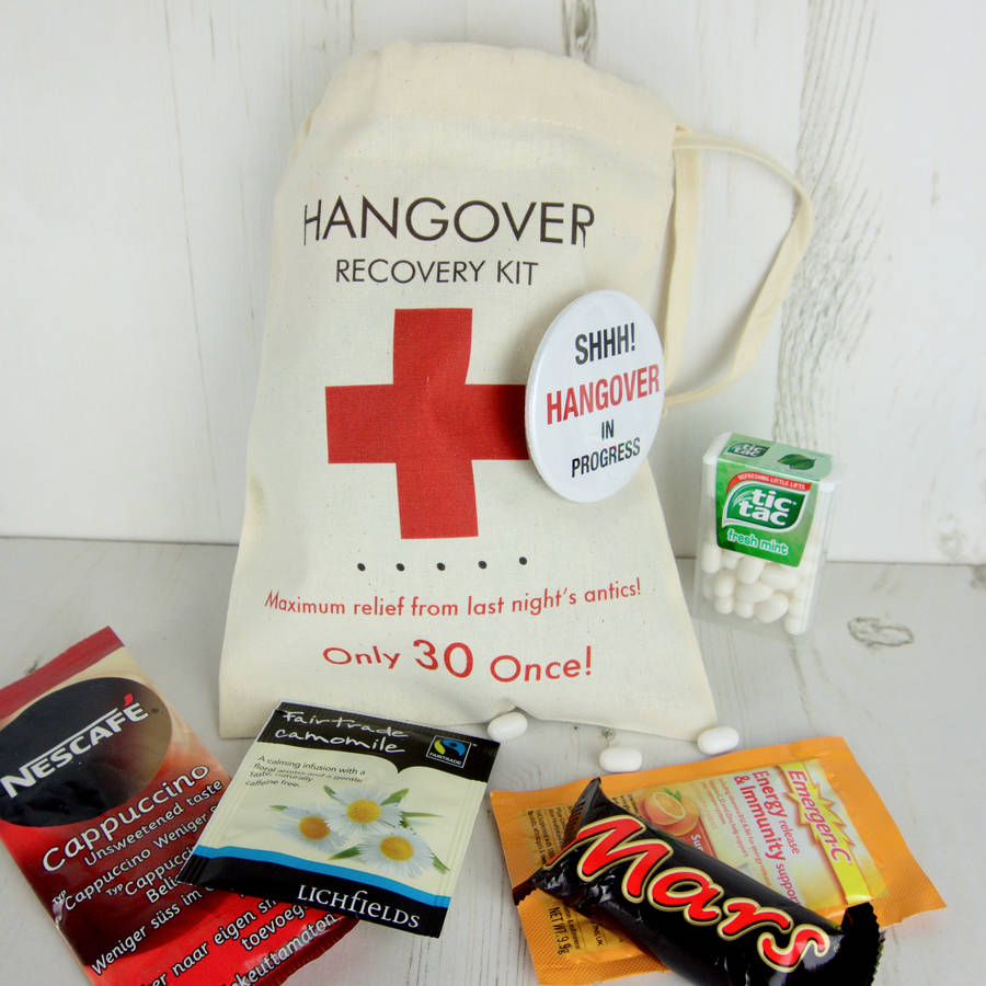 Personalised Hangover Recovery Kit Bag By Tailored ...