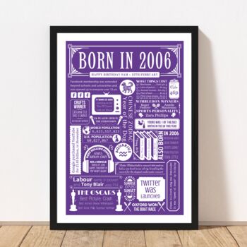 2006 Personalised 18th Birthday Fact Print Gift, 5 of 10