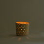 Handmade Yellow Ceramic Candle Lantern Tealight Holder, thumbnail 4 of 4