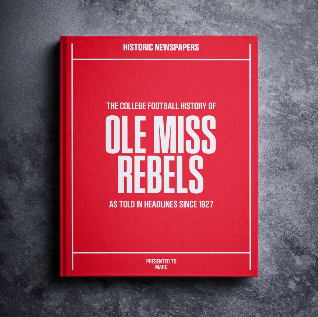 Ole Miss Rebels College Football Personalised Newspaper History Book, 1 of 12