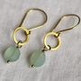 Gold Plated Circle And Gemstone Earrings, thumbnail 2 of 12