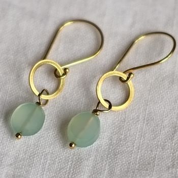 Gold Plated Circle And Gemstone Earrings, 2 of 12
