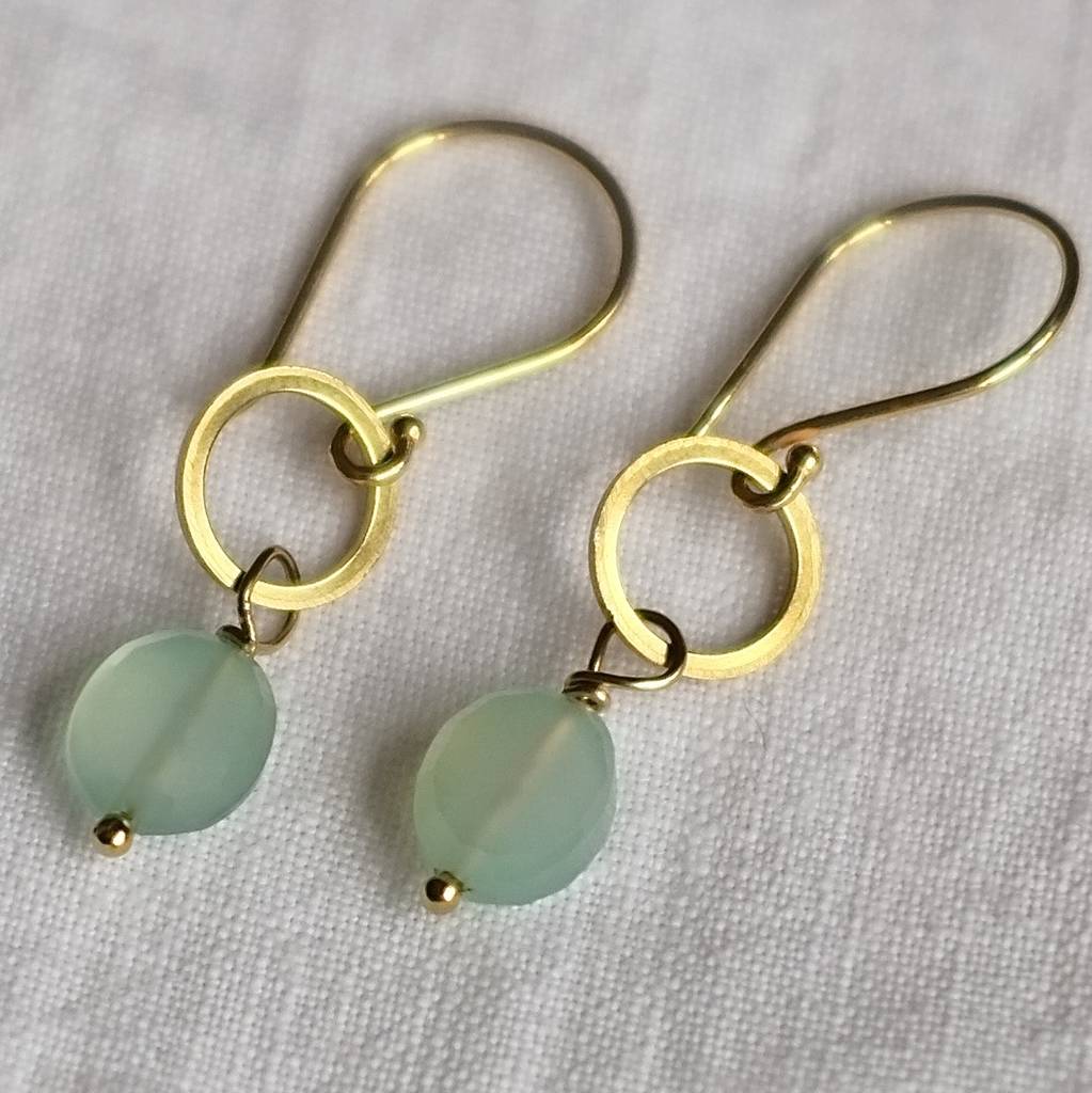 Gold Plated Circle And Gemstone Earrings By Gracie Collins ...