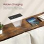 Slim Console Table Console Table With Charging Station, thumbnail 3 of 8