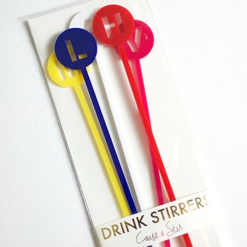 Personalised Set Of Initial Drink Stirrers, 4 of 5