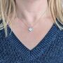 The Lucky Clover Mother Of Pearl Necklace, Silver, thumbnail 2 of 7