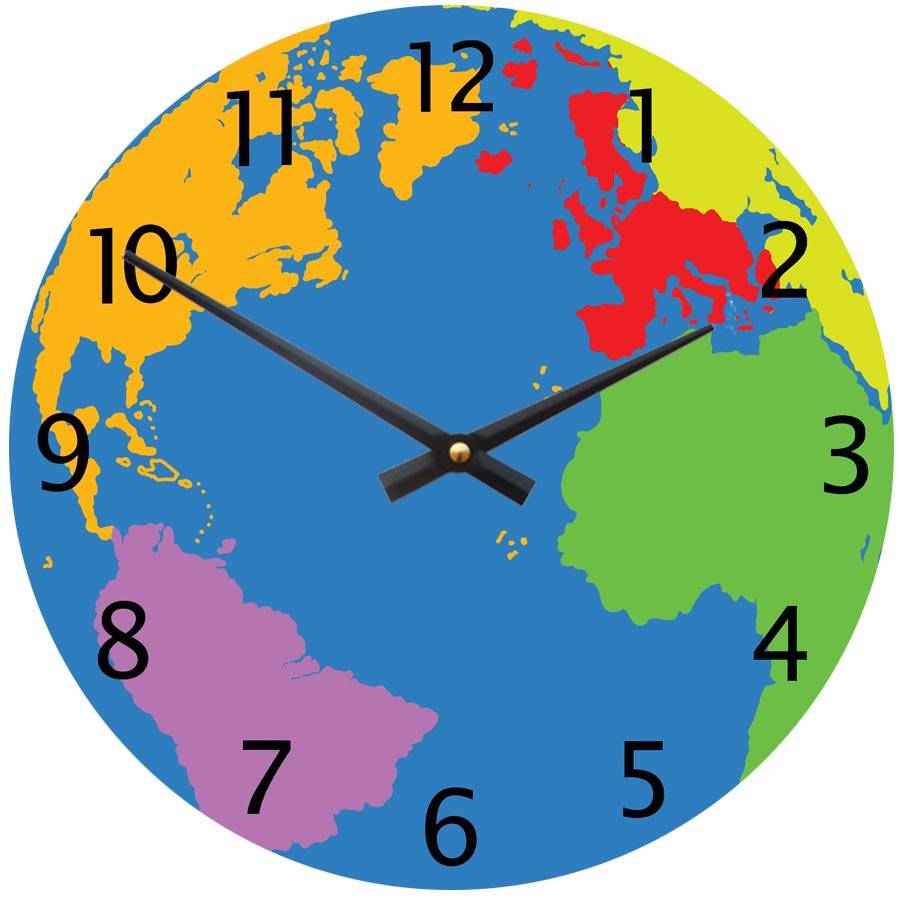 Pastel World Map Clock By Cute Clocks