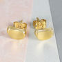 Bean Gold Plated Silver Curved Stud Earrings, thumbnail 1 of 7