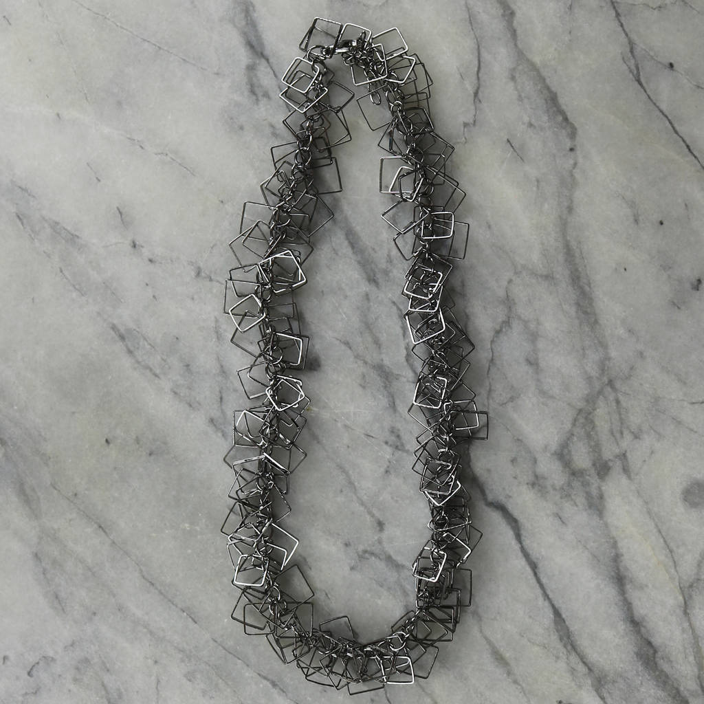 Geometric Squares Necklace By Hayley & Co