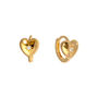 18ct Gold Plated Starburst Cz Heart Huggie Hoop Earrings, thumbnail 4 of 7