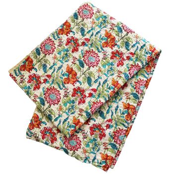 Floral Garden Print Kantha Throw, 5 of 6