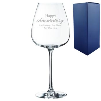 Personalised Anniversary Wine Glass For Couples, 3 of 6