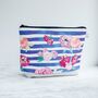 Flowers And Blue Stripe Make Up Wash Bag, thumbnail 7 of 7