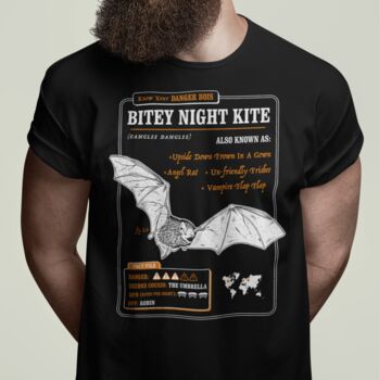 Funny Bat T Shirt 'Know Your Bitey Night Kite', 5 of 6