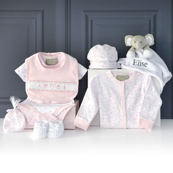 Personalised Elephant Comforter And Pink Baby Gift Set, 4 of 12