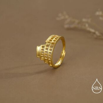Colosseum Inspired Sterling Silver Adjustable Ring, 7 of 12