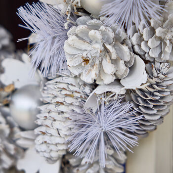 Luxury Frosted Pine Cone Christmas Wreath, 6 of 8