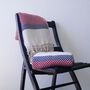 Herringbone Navy And Red Soft Cotton Throw, thumbnail 7 of 9
