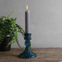 Coloured Glass Candlesticks Green, Blue And Clear, thumbnail 4 of 8