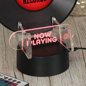 LED Light Up Now Playing Vinyl Record Display Stand, 5 of 6
