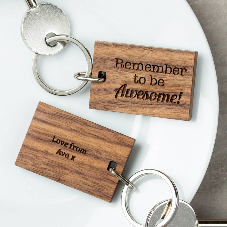 Personalised Wooden Awesome Keyring By Create Gift Love ...