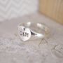 Personalised Heart Initial Silver Signet Ring, thumbnail 1 of 4