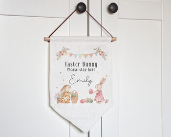 Personalised Easter Bunny Stop Here Flag, 2 of 3