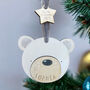 Personalised Wooden Robin Christmas Decoration – My First Christmas Bauble, thumbnail 7 of 9