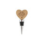 Heart Shaped Oak Bottle Stopper | 'May Your Glass Be Full And..' | Wine Bottle Stopper | Festive Drink Accessory | Christmas Bar Accessory, thumbnail 2 of 2