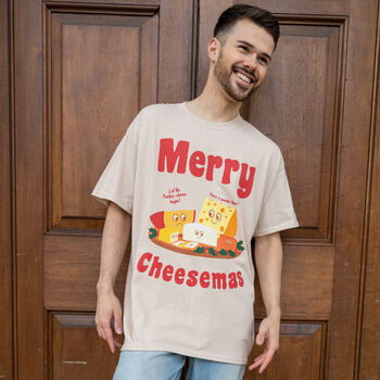 Merry Cheesemas Men's Christmas T Shirt, 2 of 4
