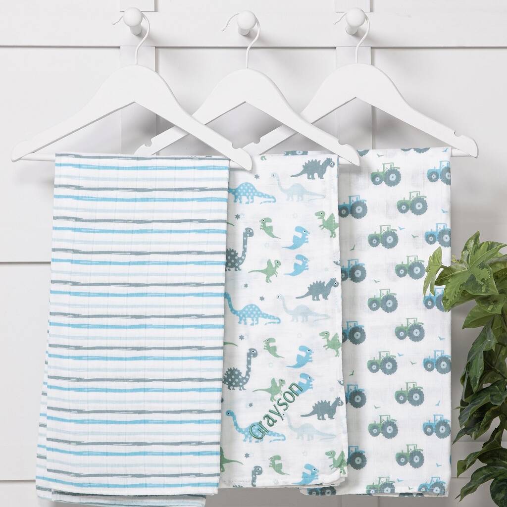 blue muslin squares