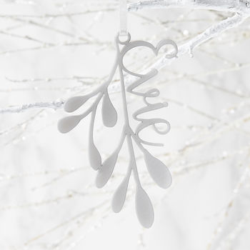 Personalised Mistletoe Christmas Decoration, 5 of 5