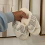 Engagement Gift Fiancee White Fluffy Slippers, thumbnail 1 of 3