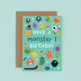 Any Age Monsters Birthday Card, Boys Birthday Card, Aliens, thumbnail 4 of 10