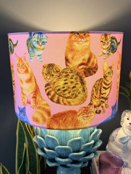 Crazy Cat Lady Designer Cats Lampshade, 5 of 10