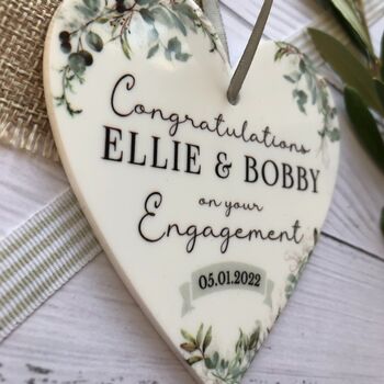 Engagement Personalised Heart Keepsake Plaque, 2 of 3