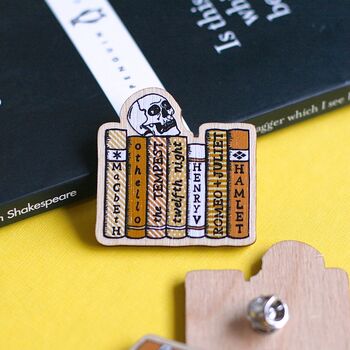 William Shakespeare Books Wooden Pin, 2 of 2