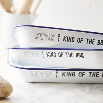 Enamel Personalised Bbq Baking Tray, 4 of 6