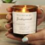 Personalised Wedding Party Amber Glass Candle, thumbnail 1 of 4