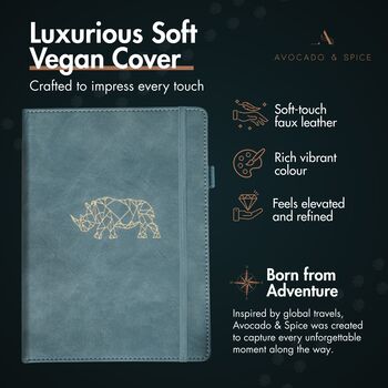 Grey Rhino A4 Journal With Strap, Bookmark And Pen Holder, 6 of 7
