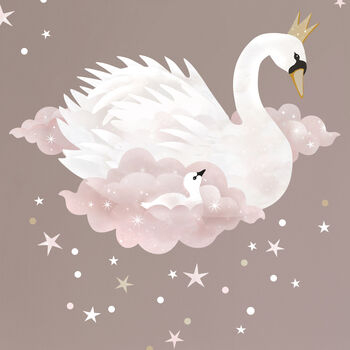 Swan And Clouds Fabric Wall Sticker, 2 of 6