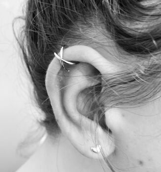 Silver Ear Cuff | Plain Silver Ear Cuff, 3 of 12