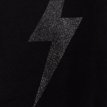 Glitter Bolt Organic Sweatshirt – Black, 4 of 7