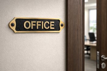 Custom Solid Brass Office Plaque With Black Finish, 4 of 7