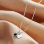 Sapphire Birthstone 45th Wedding Anniversary Necklace In Sterling Silver, thumbnail 3 of 6