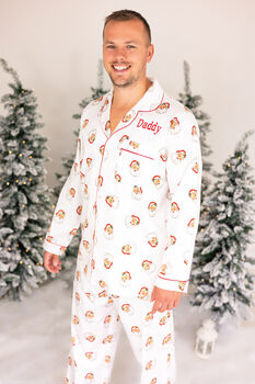 Men's Personalised Christmas Santa Print Pyjamas, 7 of 7