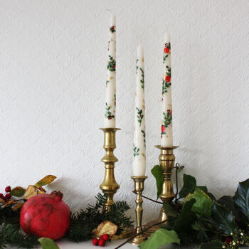 Hand Painted Poinsettia Candles, 4 of 5